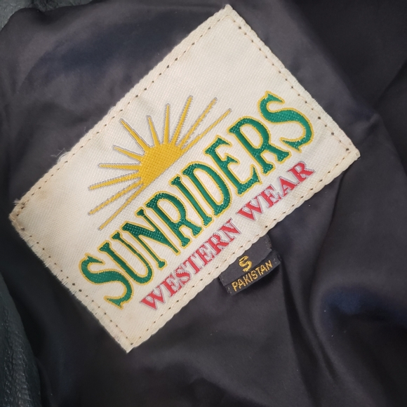 Sunriders Western Womens Fringe Bone Seed Gothic Cowgirl Tassel Leather Jacket - Picture 10 of 10